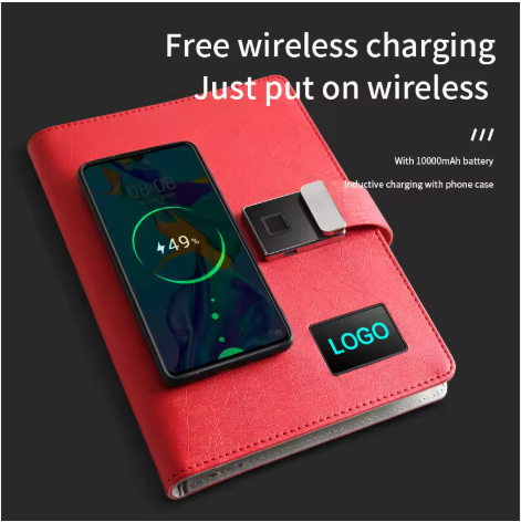 Smart Diary with Finger Print Lock, Powe Bank and Smart Pen, USB Drive